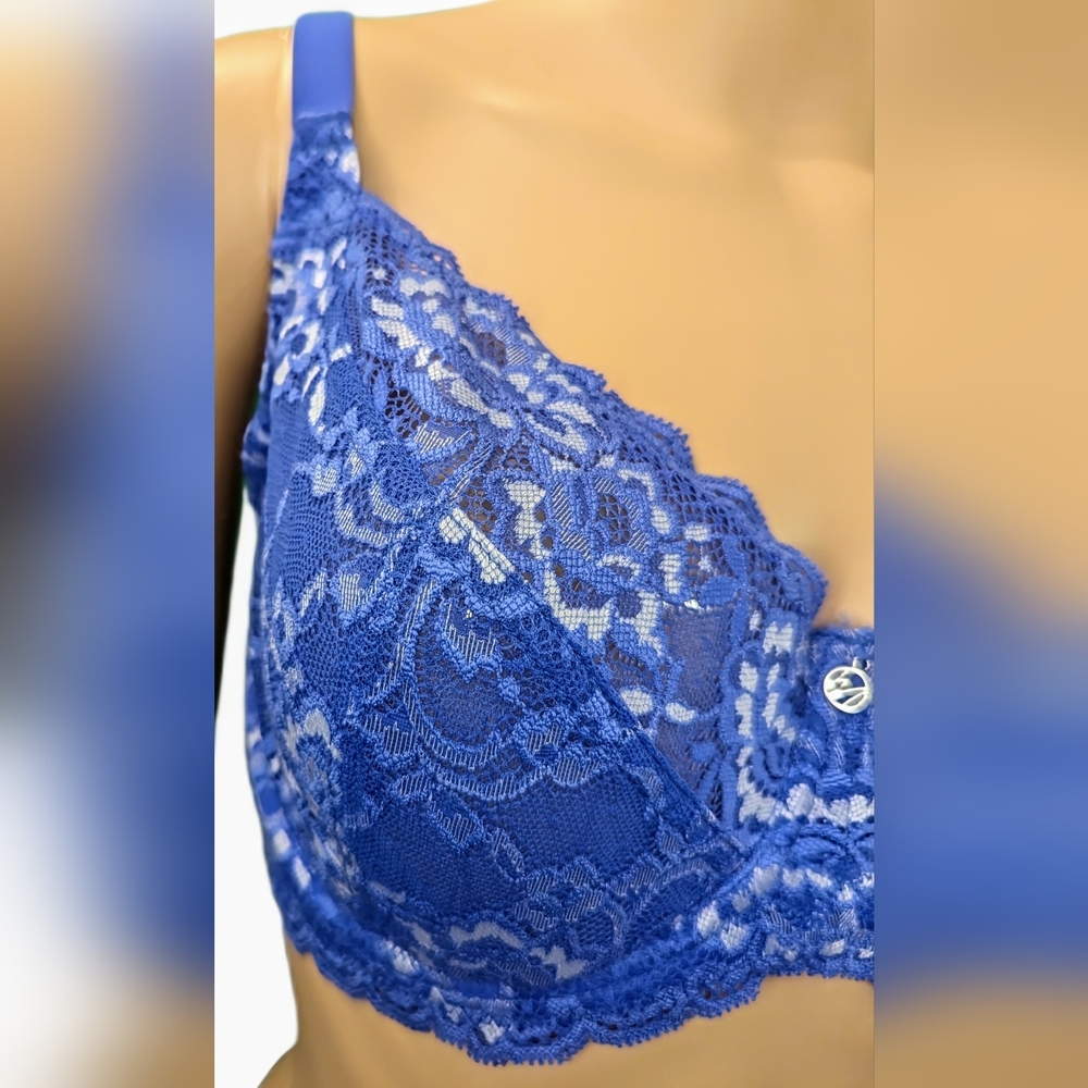 Montelle Intimates Divine Unlined Bra Aruba/White 34F - Picture 3 of 6